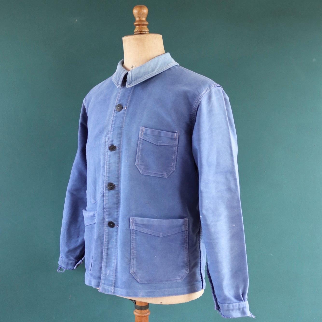 ジャケット・アウター 60s Euro work good fade cotton jacket Vintage 1960s Faded EU French Blue Worker Chore Jackets