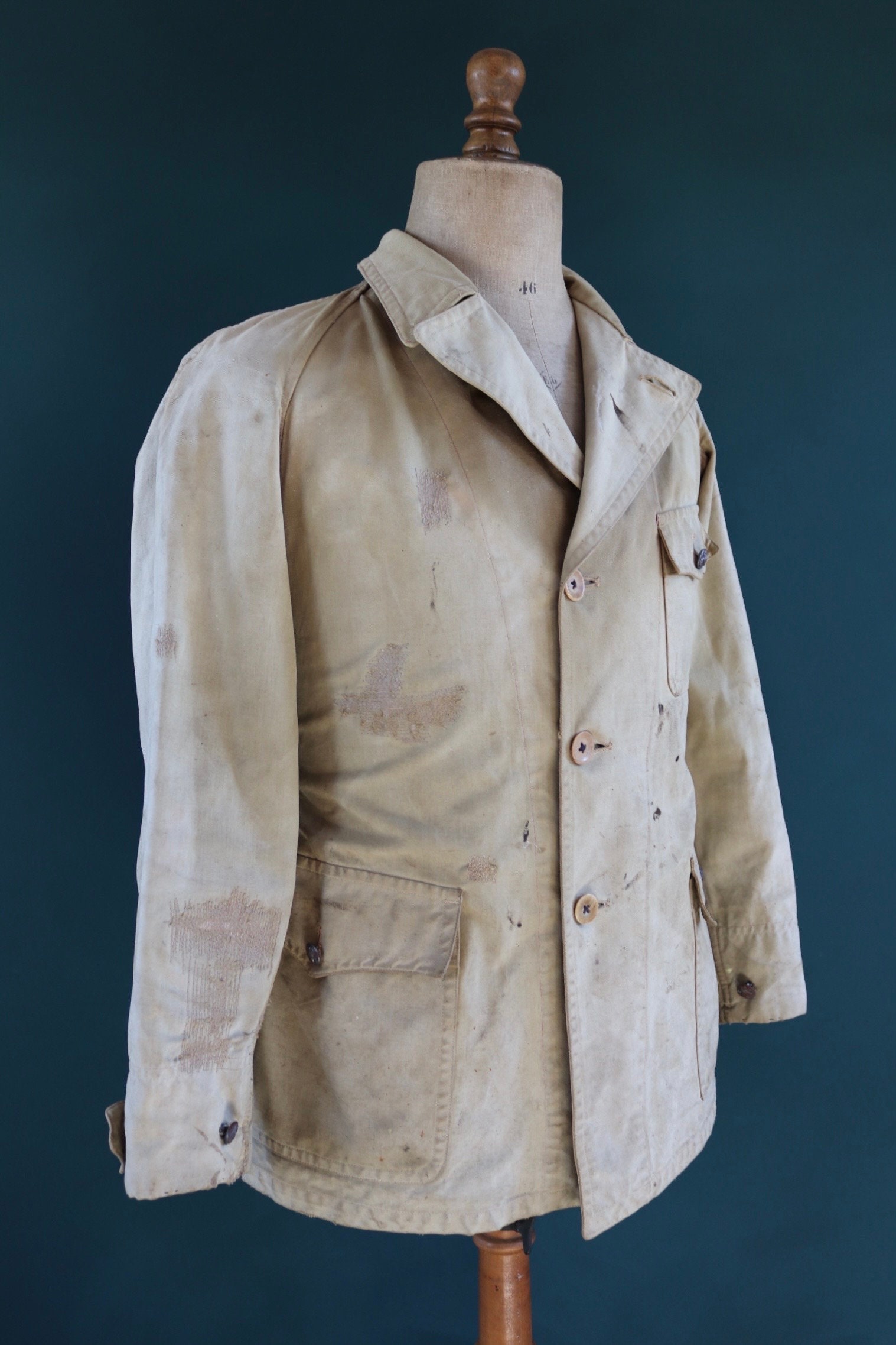 襤褸 20s〜30s french work butcher jacket 襤褸 20s〜30s french work butcher jacket