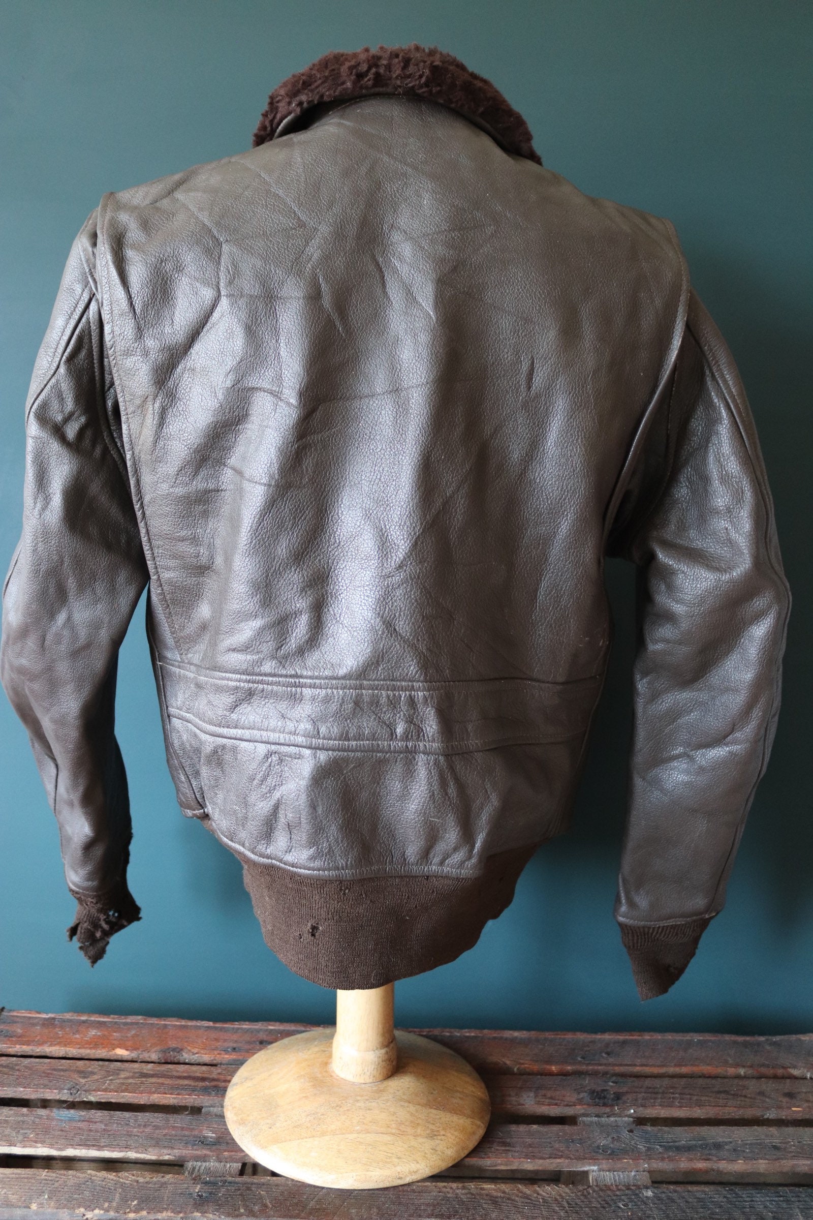 Vintage 1980s 80s USN US navy type G-1 G1 brown leather Vintage 1980s 80s USN US navy type G-1 G1 brown leather