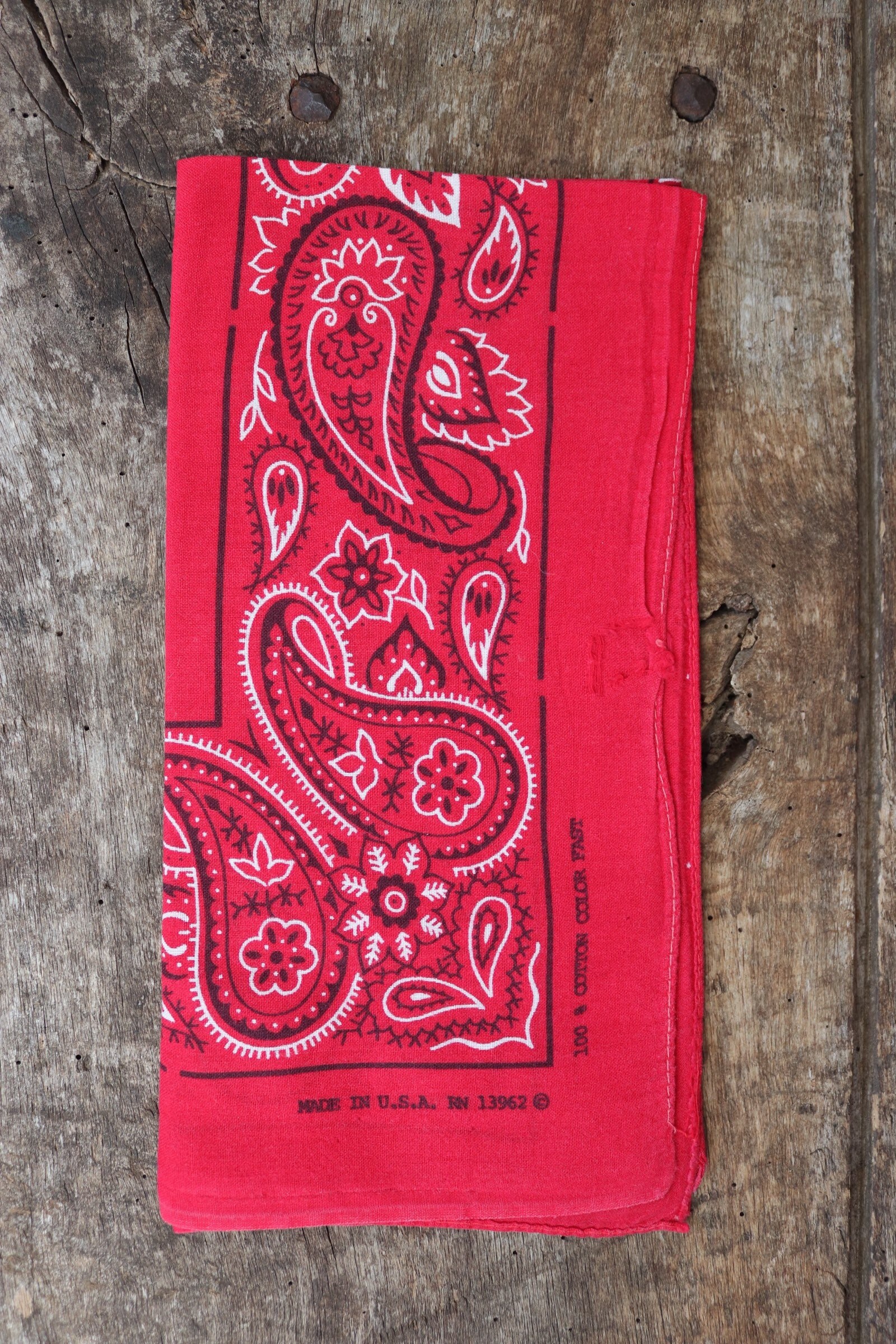 Red - Handmade Cotton Bandana 40