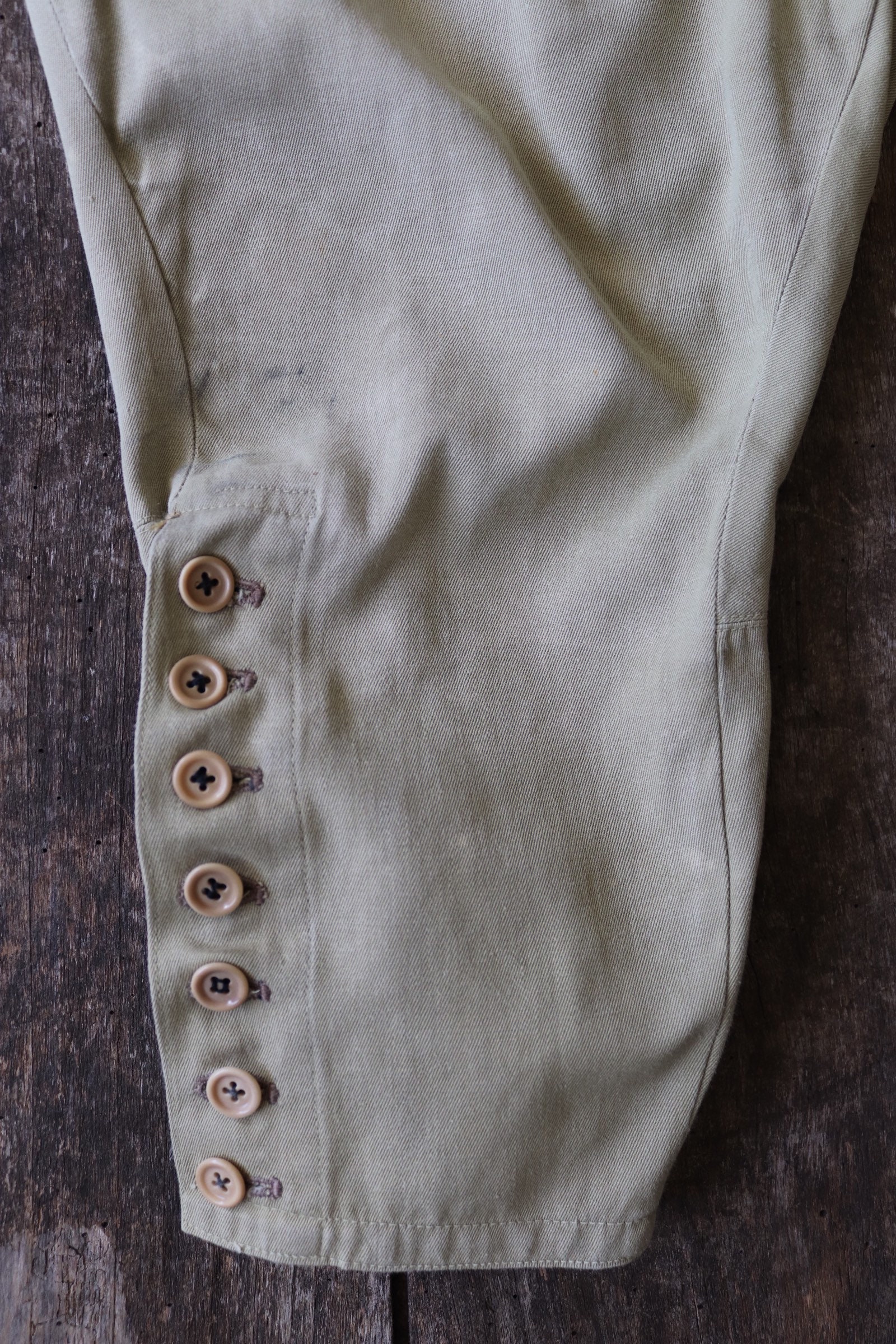Vintage 1940s 40s French military brown green cotton riding breeches