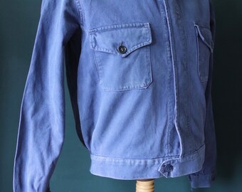 Vintage French Blue Cyclist Jacket 1940s 1950s Workwear Vintage French Blue Cyclist Jacket 1940s 1950s Workwear
