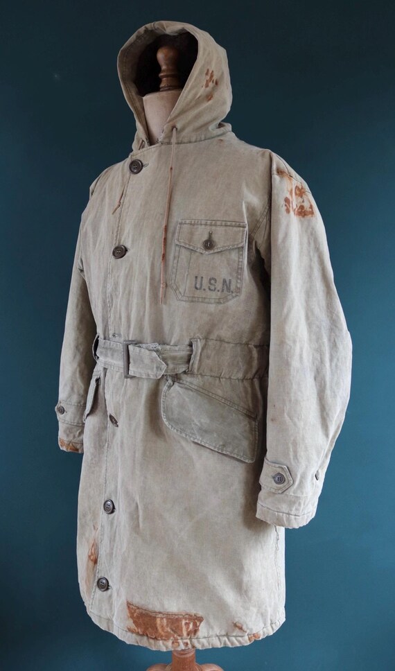 Vintage 1940s 40s WW2 USN US Navy Naval Khaki Green Military 