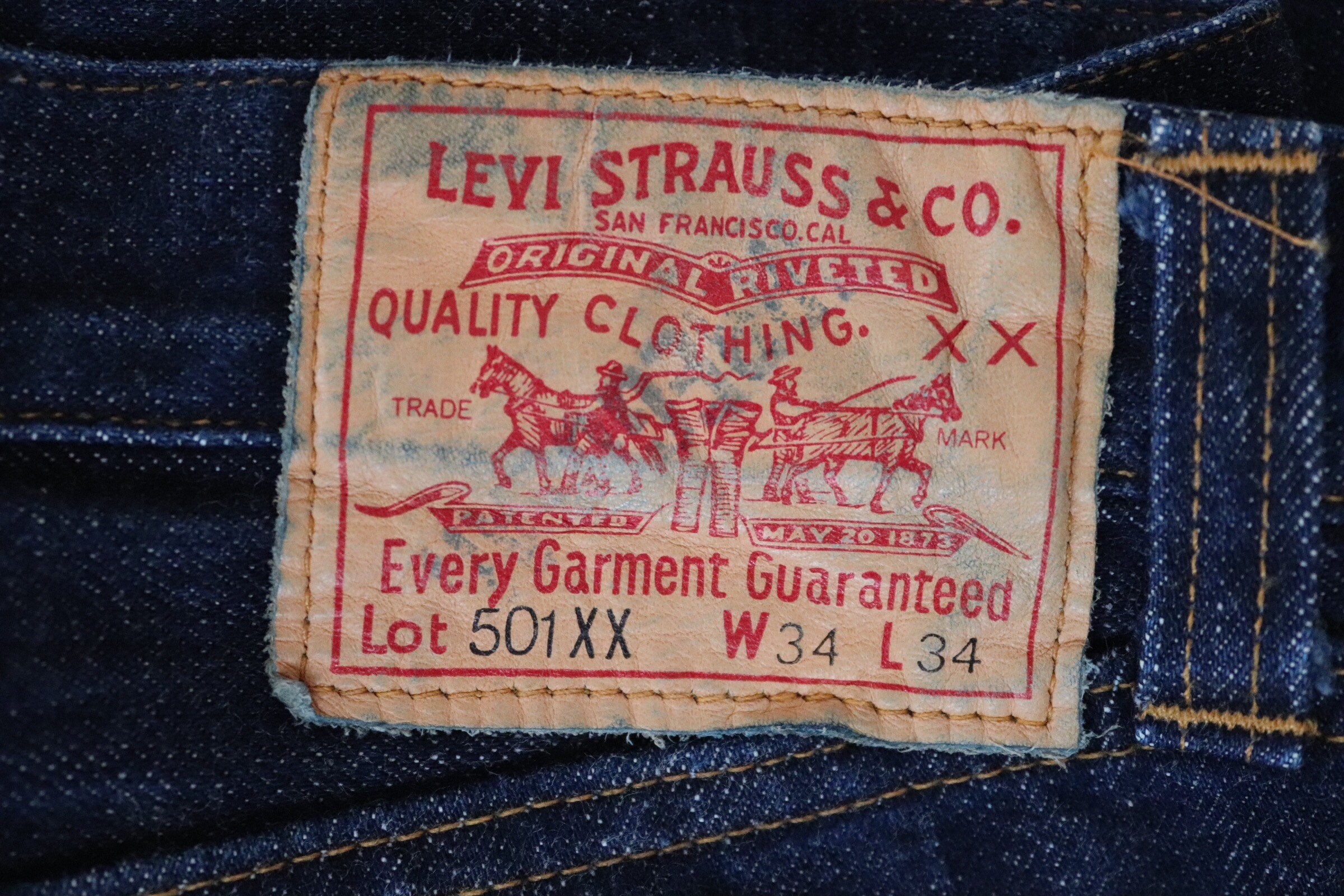 Vintage Levis Levis Strauss LVC 501 501XX indigo blue denim jeans ...