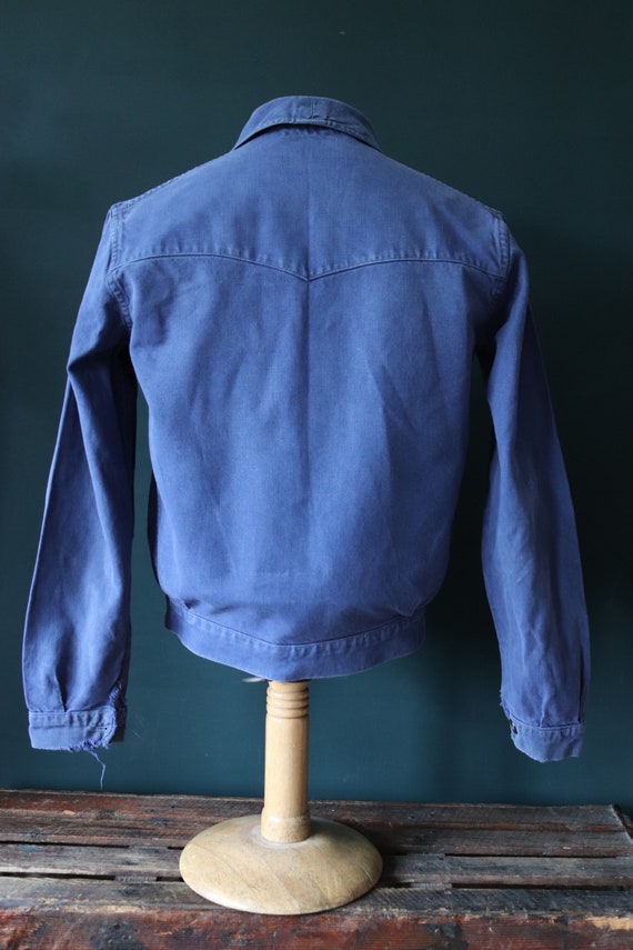 Vintage French Blue Cyclist Jacket 1940s 1950s Workwear Vintage French Blue Cyclist Jacket 1940s 1950s Workwear
