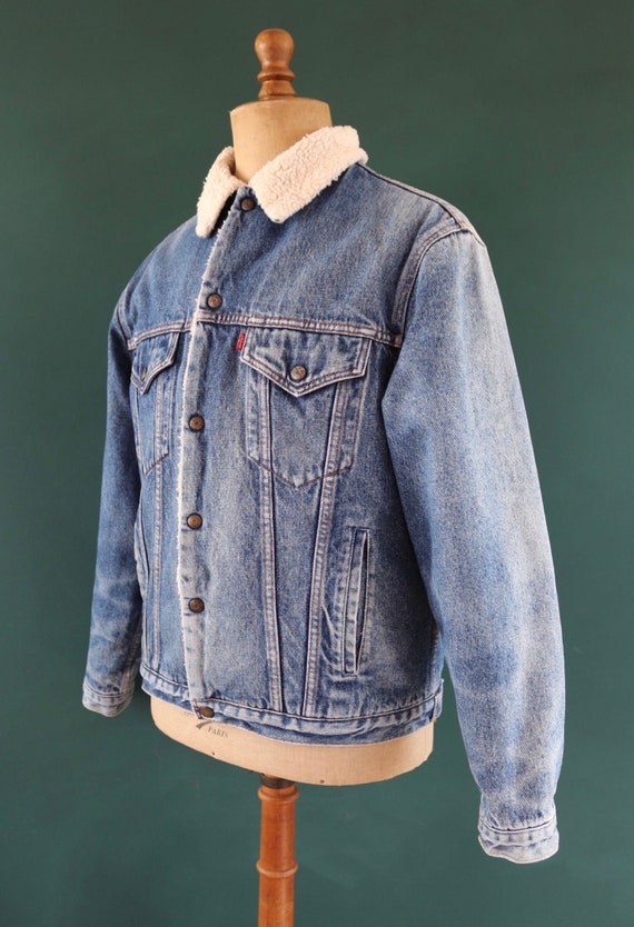 Buy Vintage 1980s Levis Denim Jacket Levi Strauss 70608 Shearling  