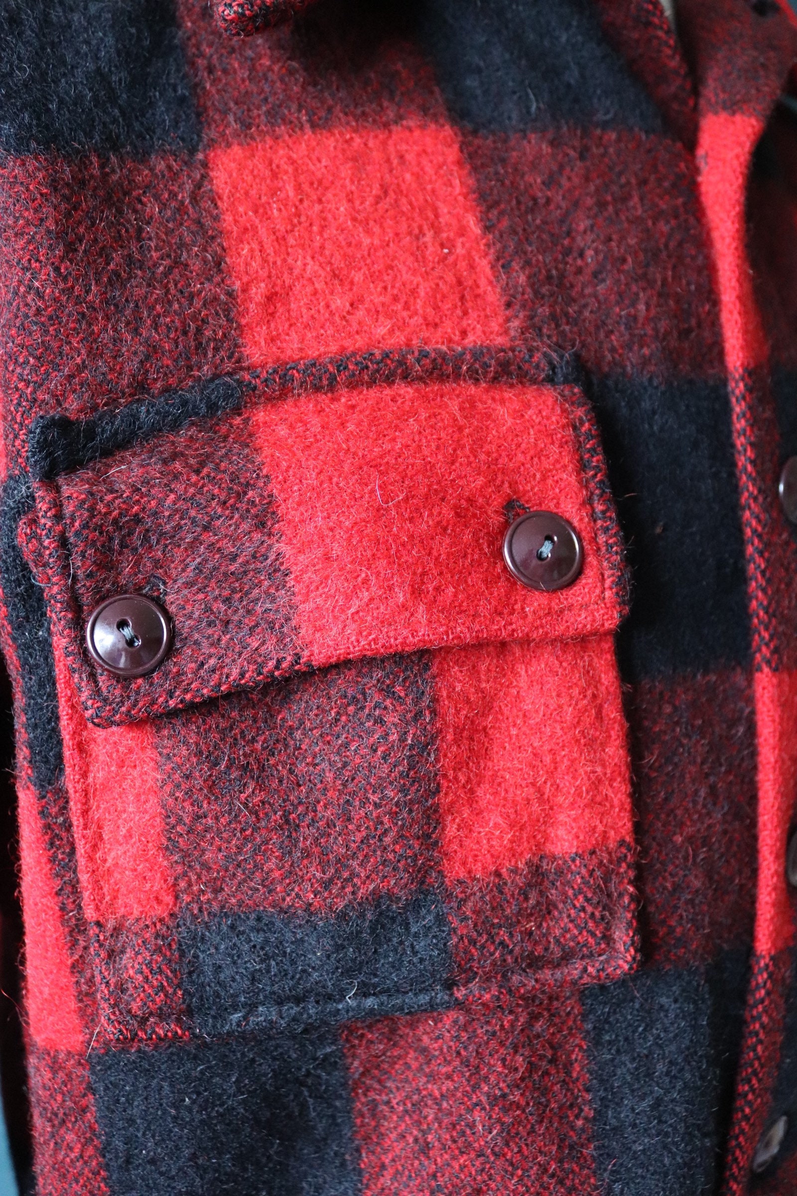 Vintage 1950s 50s 1960s 60s Red Black Buffalo Plaid Thick Wool - Etsy UK