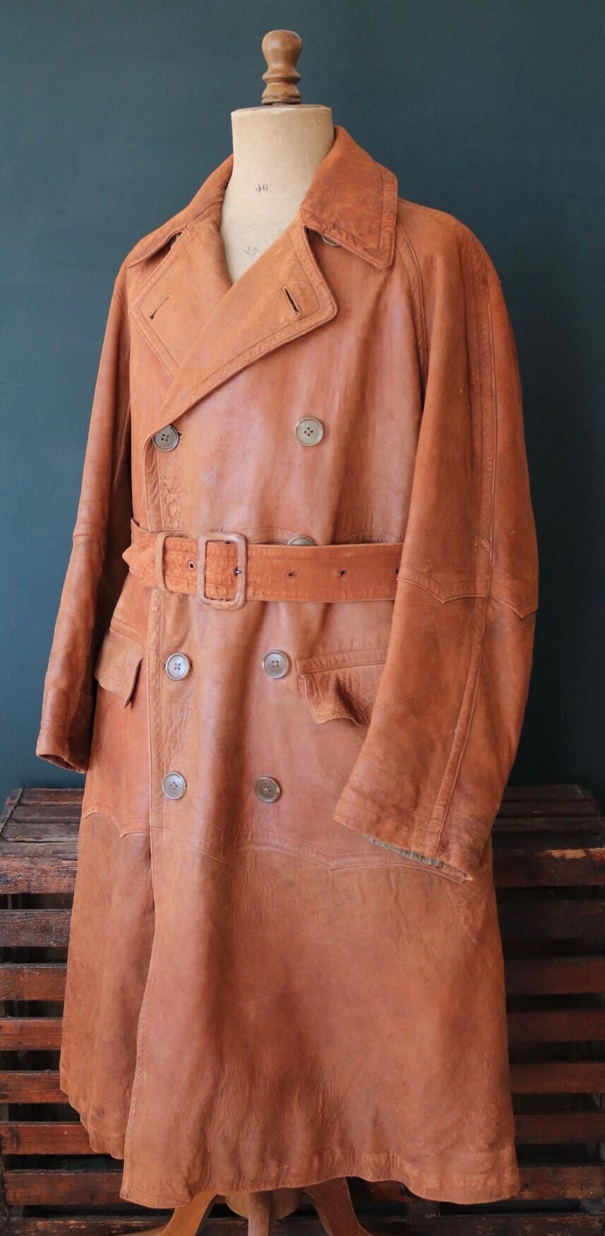 1920s French vintage driver coat