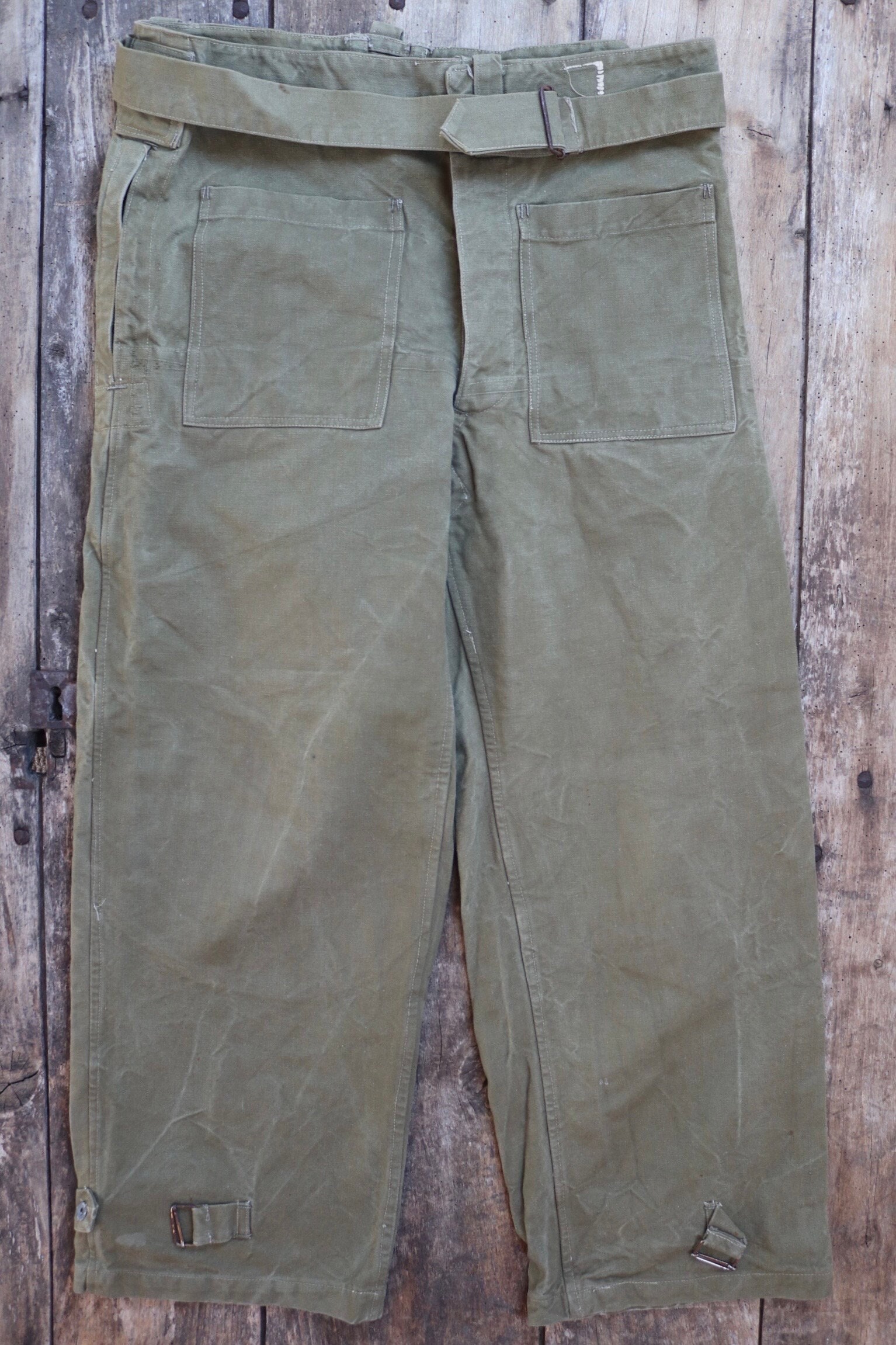 DAN別注 M47 Work Trousers - KHAKI Vintage French Military Workwear Cargo Pants - M47 Trousers
