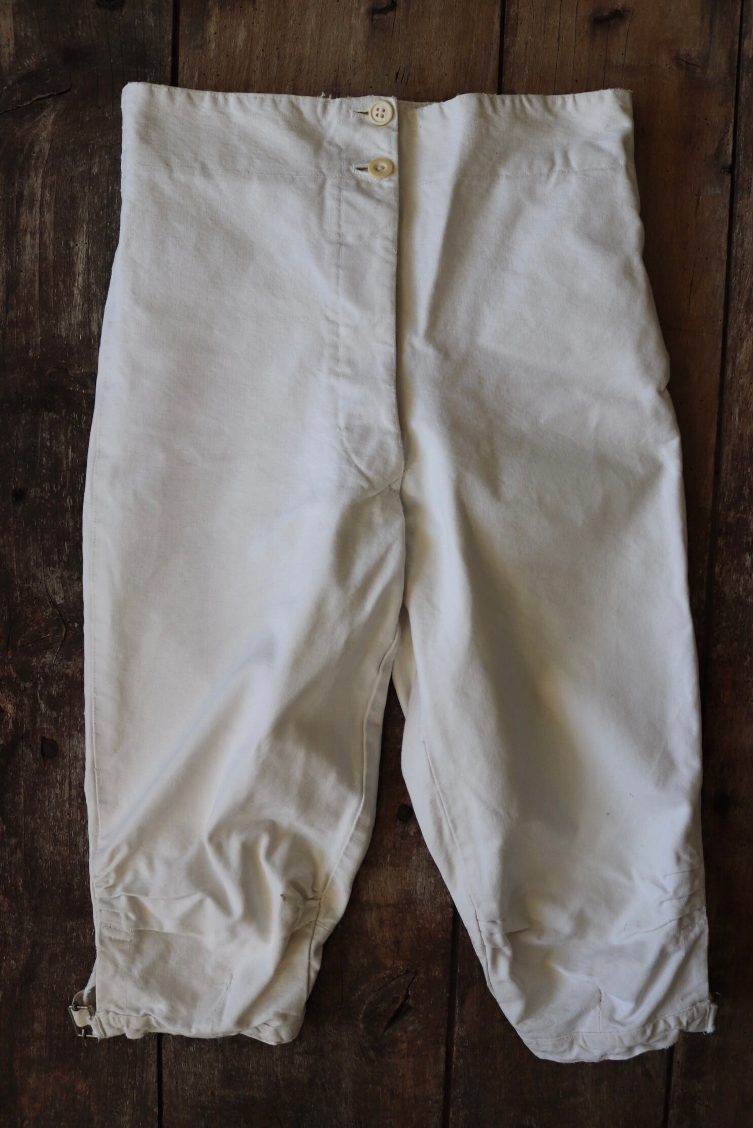 Vintage 1950s 50s French white cotton fencing breeches breeches pants ...