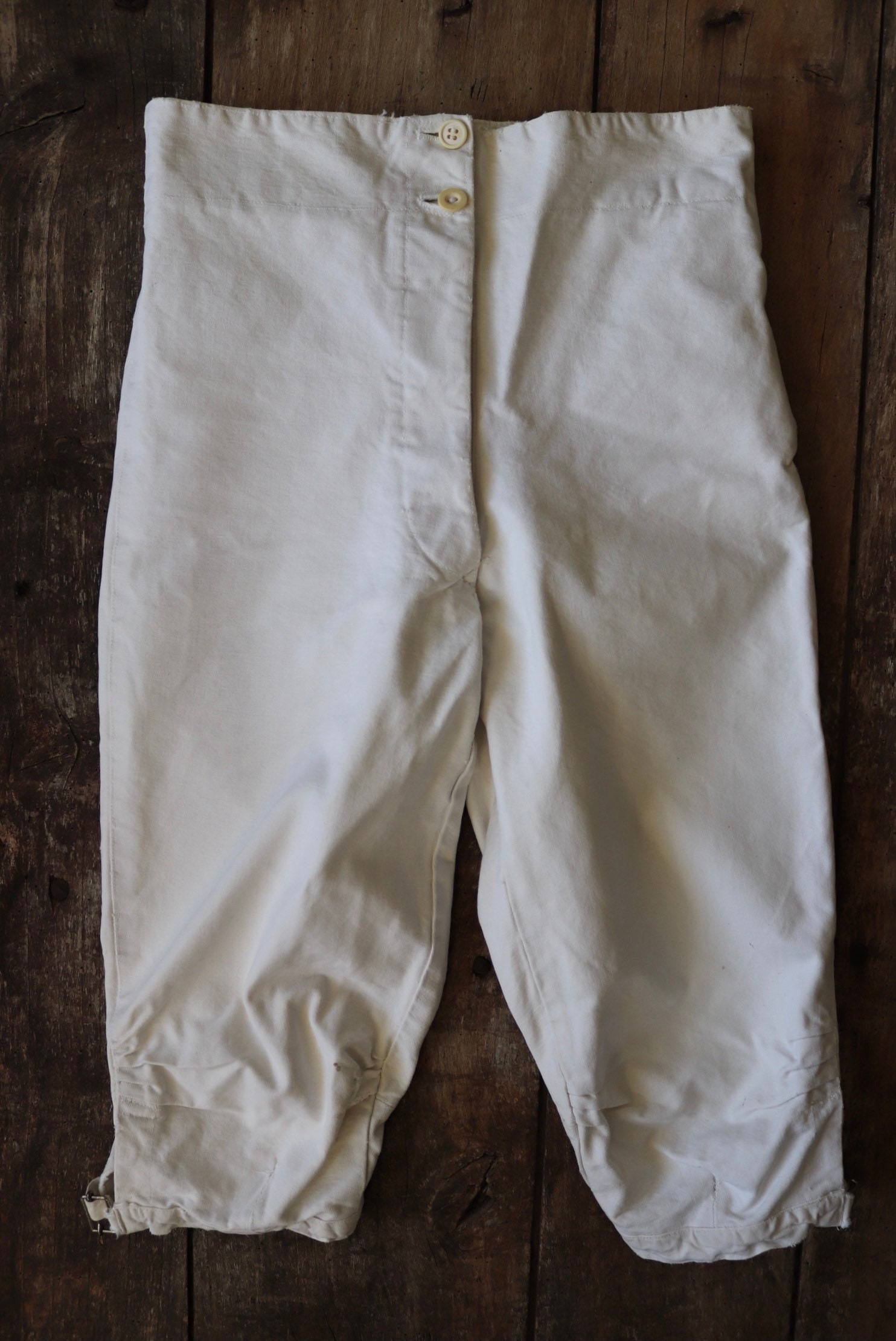 Vintage 1950s 50s French white cotton fencing breeches breeches pants