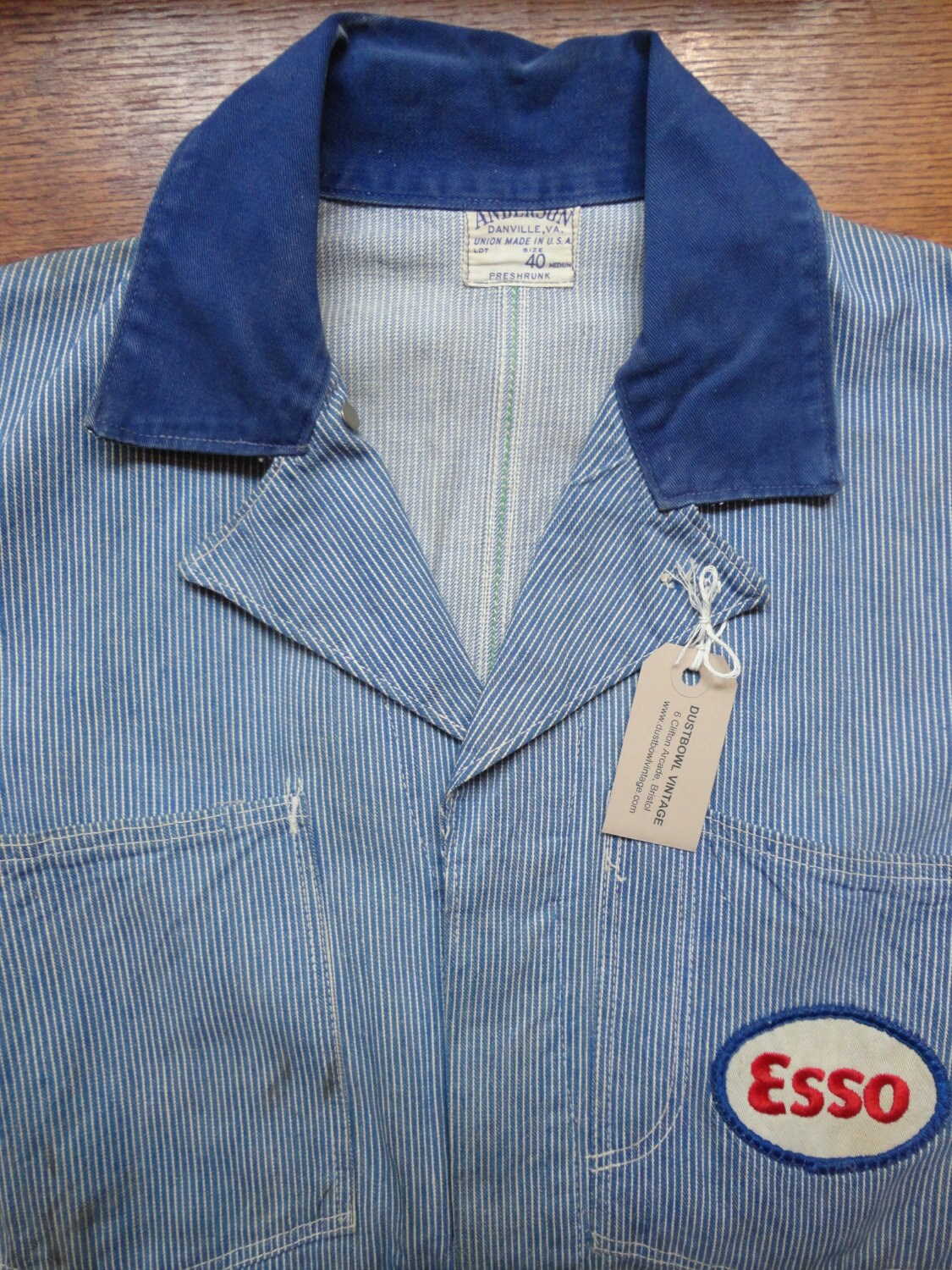 Vintage 1940s 1950s Anderson Hickory Stripe Coveralls Overalls 