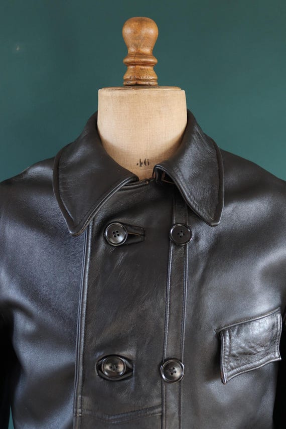 Vintage 1950s 50s 1960s 60s French Black Leather Le Corbusier 