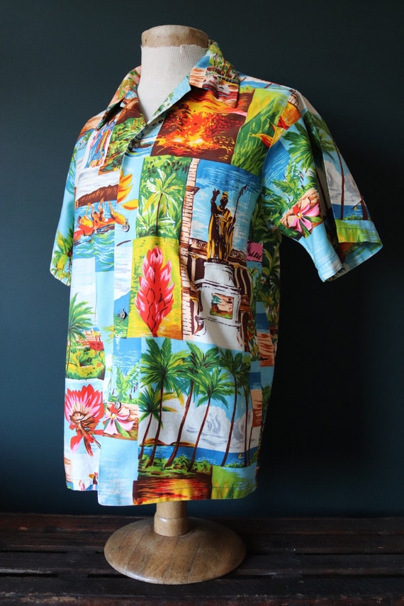 Vintage 1960s 60s  1970s 70s Surfside rayon Hawai… - image 1