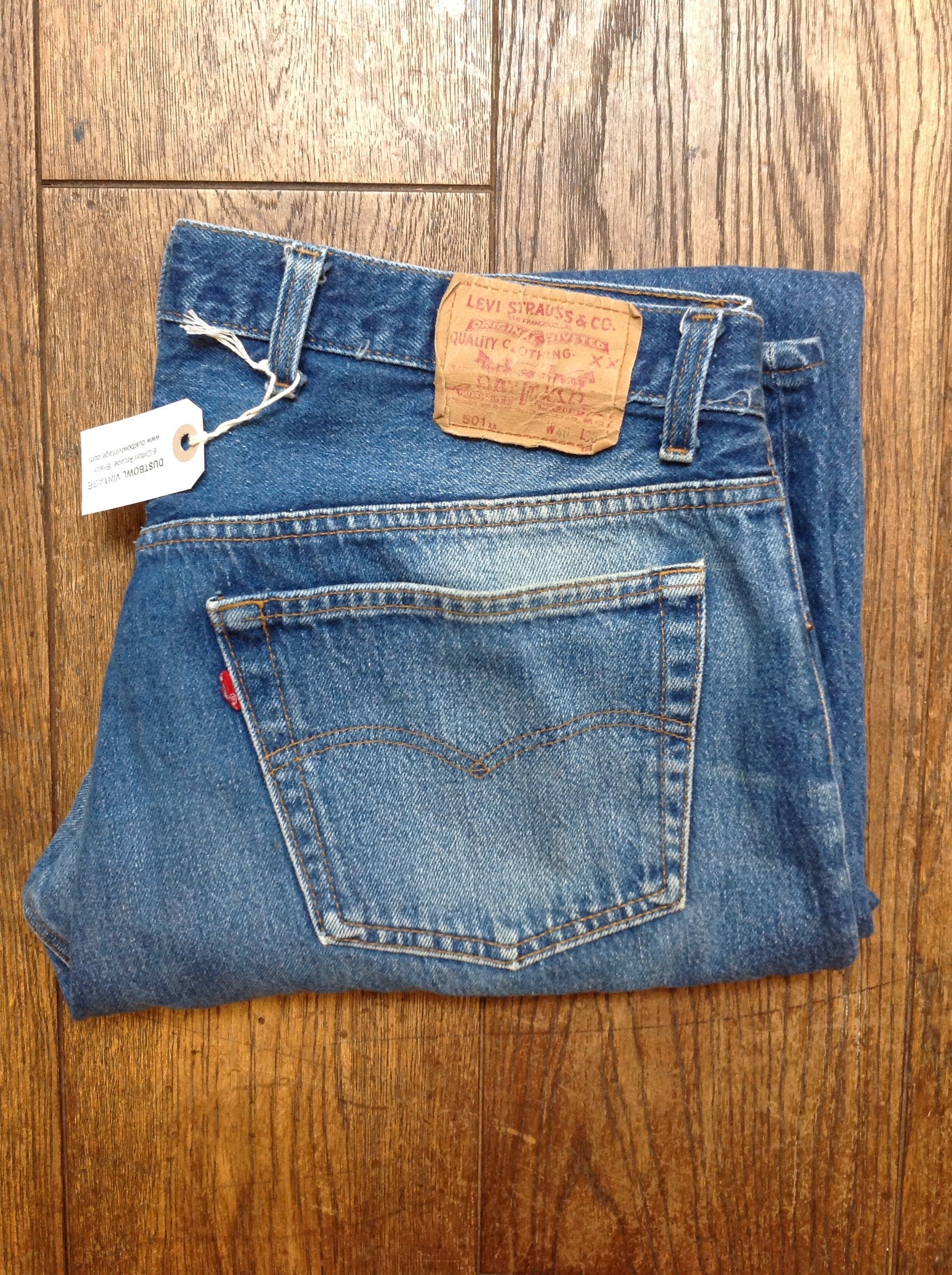 Vintage Levi Strauss Levis blue 501 XX denim jeans button fly red tab ...