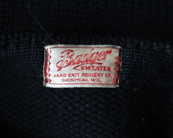 Vintage 1950s 50s American USA black wool knitted… - image 3