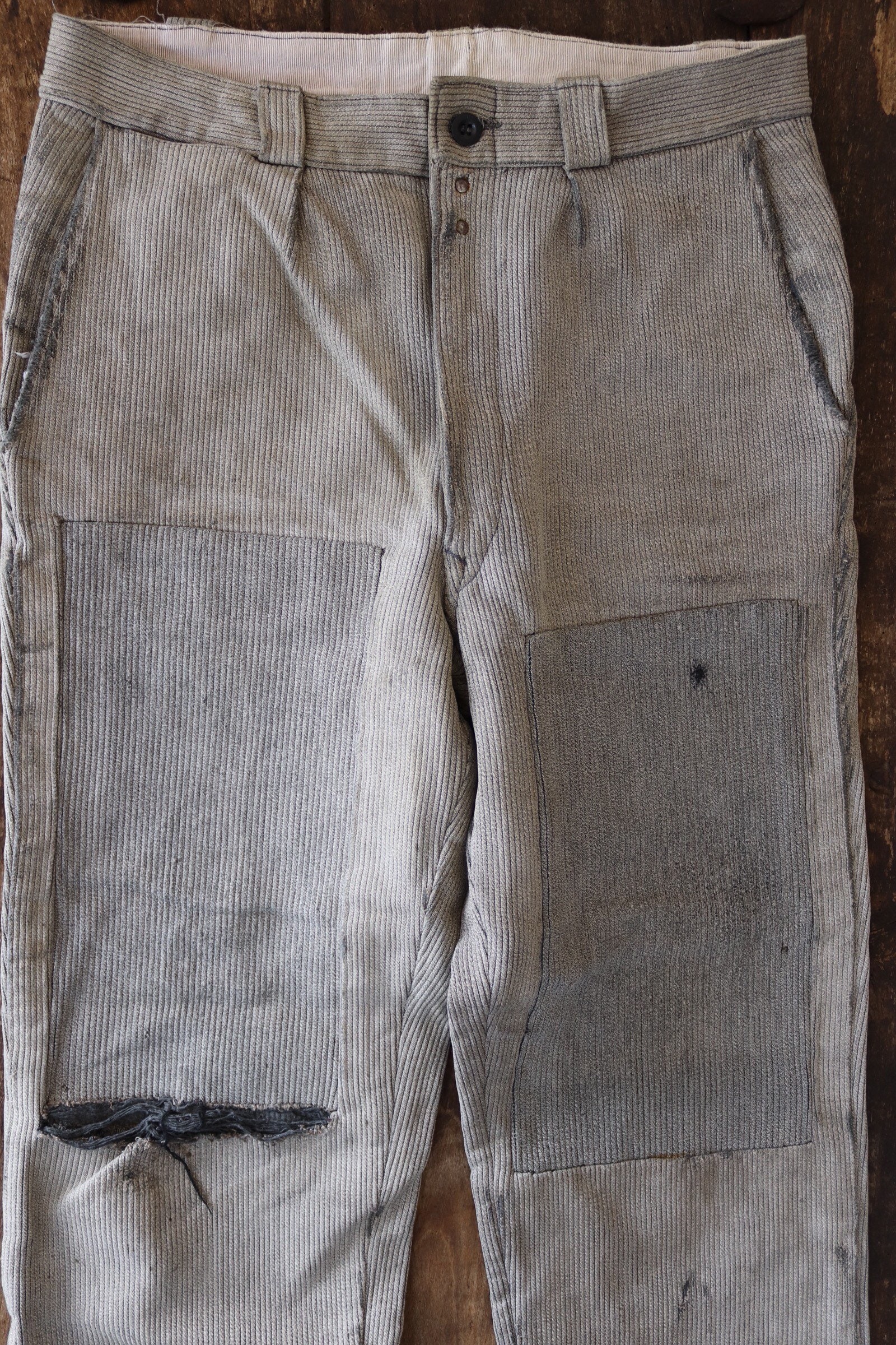 Vintage 1940s 40s french grey pique corduroy cotton work chore hunting ...