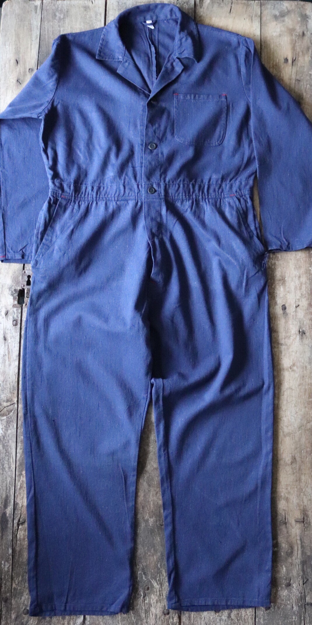 Vintage 1970s 70s british indigo blue cotton twill coveralls 