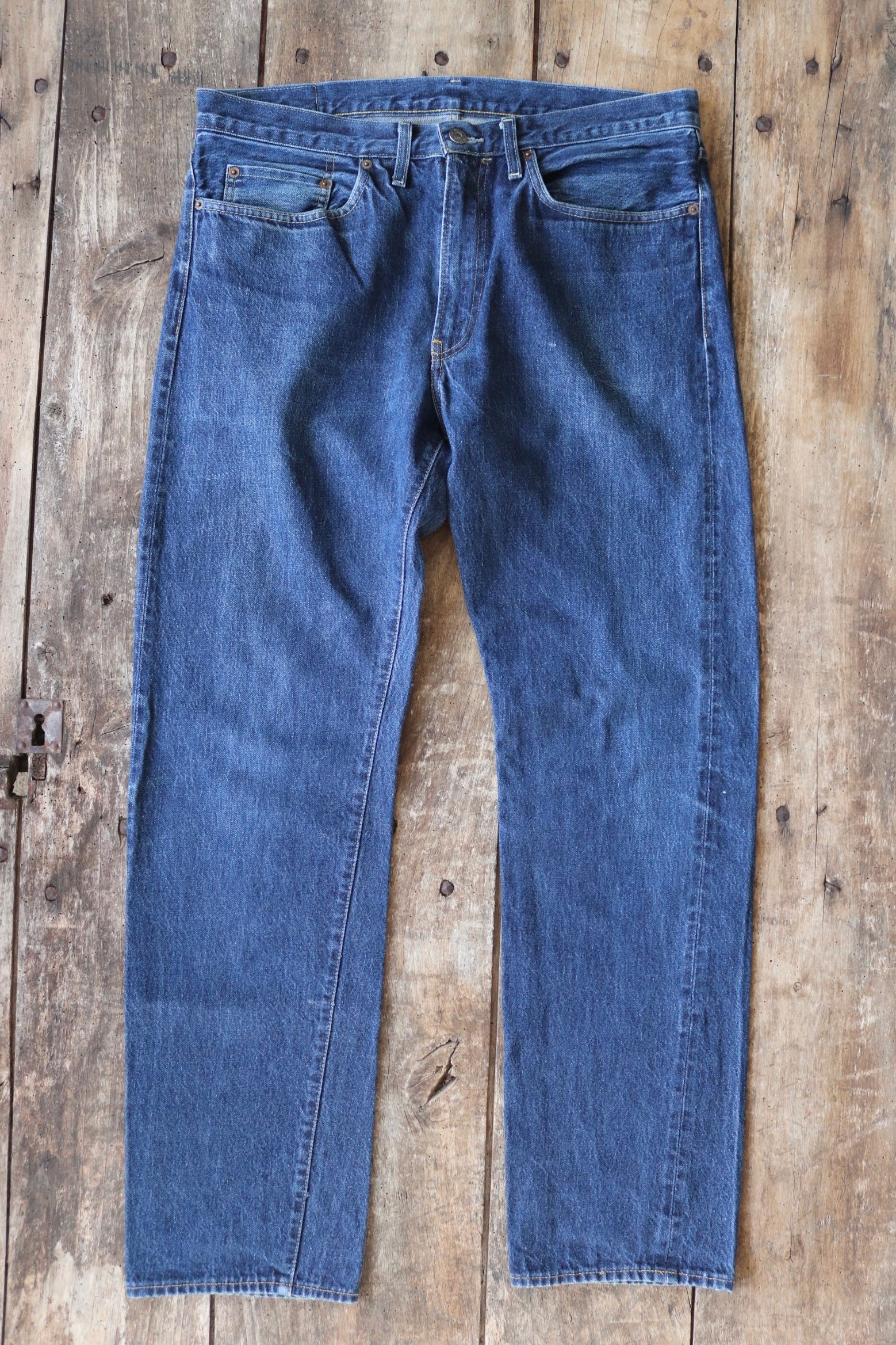 Vintage Levi Strauss Levis LVC selvedge 501 Z mid blue denim jeans ...