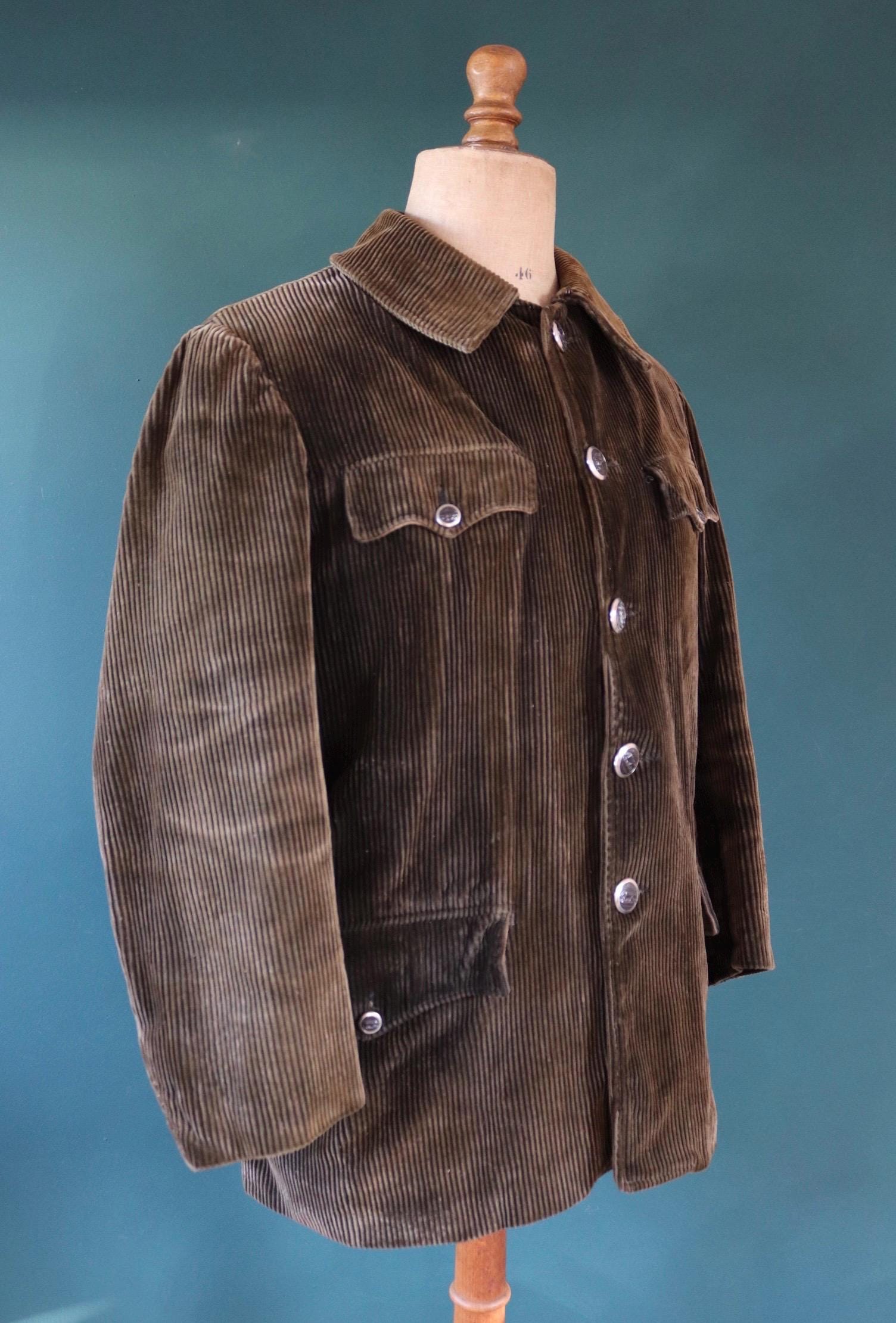 40〜50s French Vintage Corduroy Jacket Vintage 40s/50s French Corduroy Hunting Jacket Grey Large | eBay