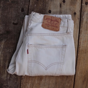 Vintage 90s Levis 501 Jeans: White Denim, 27&quot; x 30&quot;