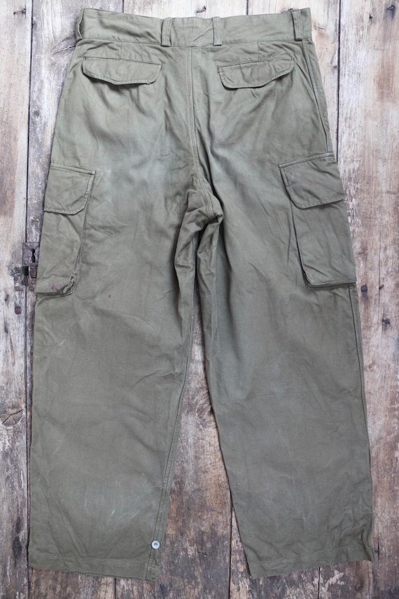 Vintage French Military Workwear Cargo Pants - M47 Trousers