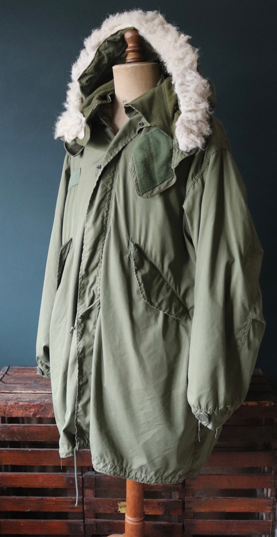 Vintage 1970s 70s US military M-65 M 65 fishtail parka Vietnam era