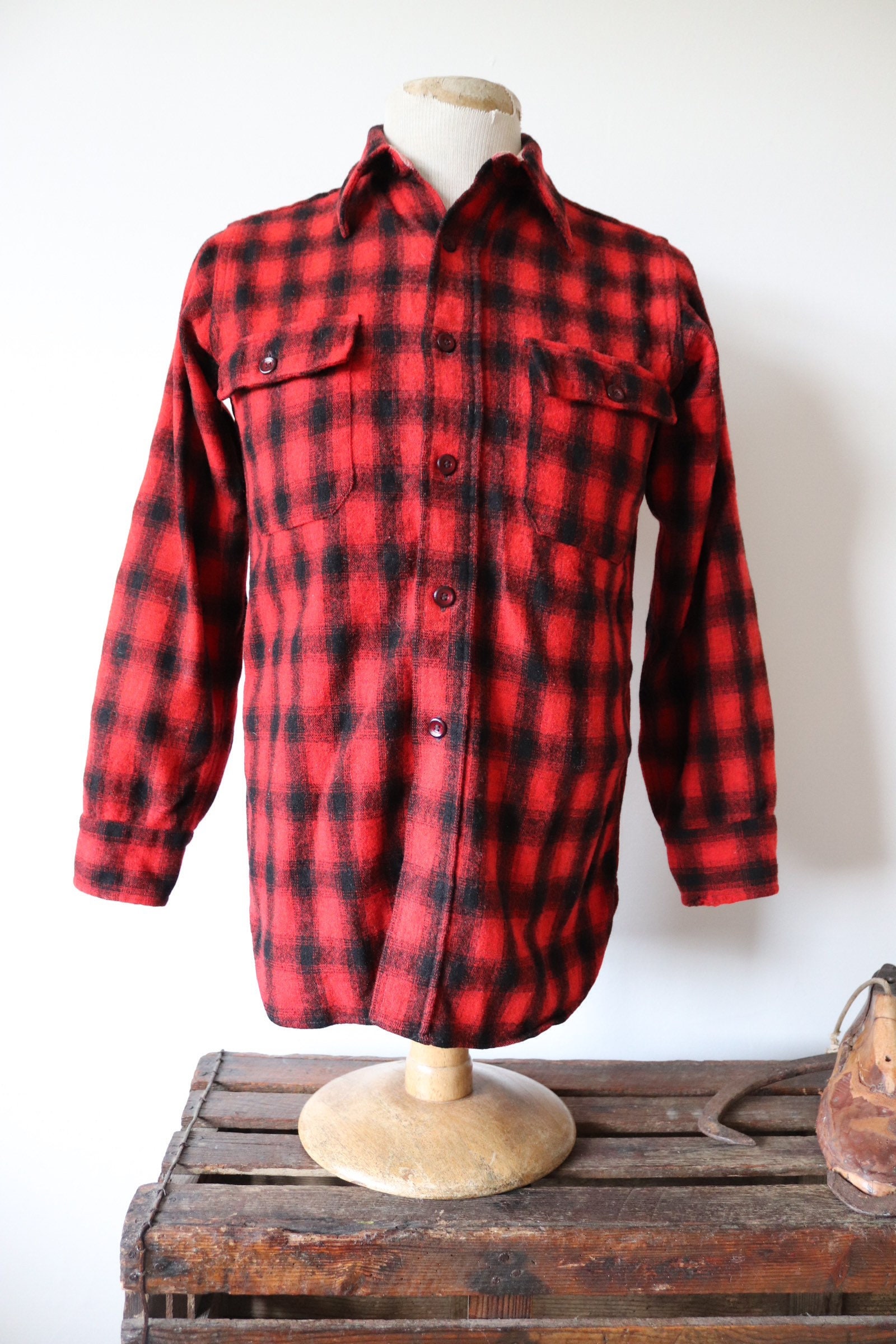 buffalo plaid wool shirt