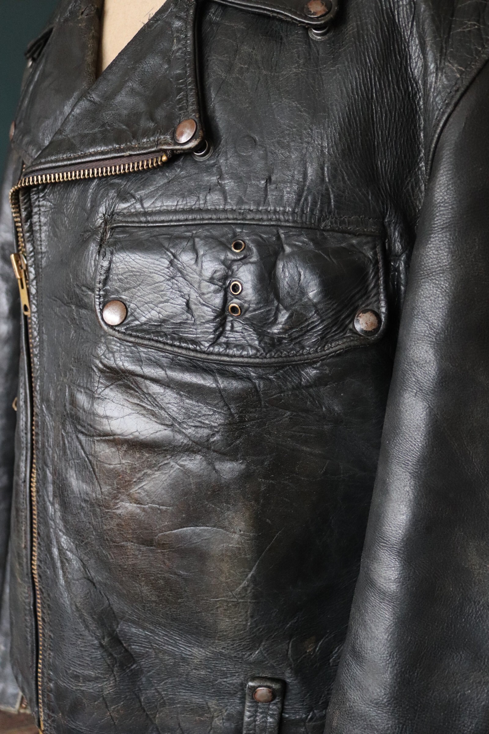 Vintage 1950s Leather Jacket Buco PJ27 PJ-27 Black Steerhide Vintage 1950s Leather Jacket Buco PJ27 PJ-27 Black Steerhide