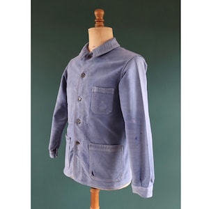 Vintage French Blue Moleskin Workwear Jacket - 41&quot; Chest