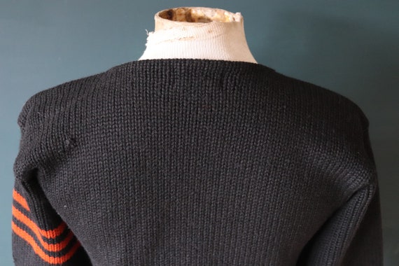 Vintage 1950s 50s American USA black wool knitted… - image 9