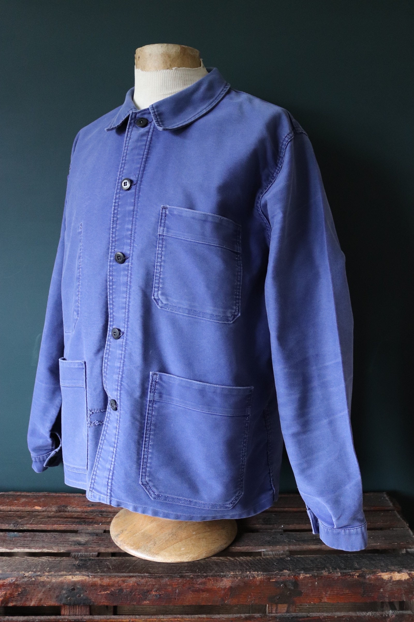 Vintage 1960s 60s French Blue Moleskin Work Jacket Workwear - Etsy