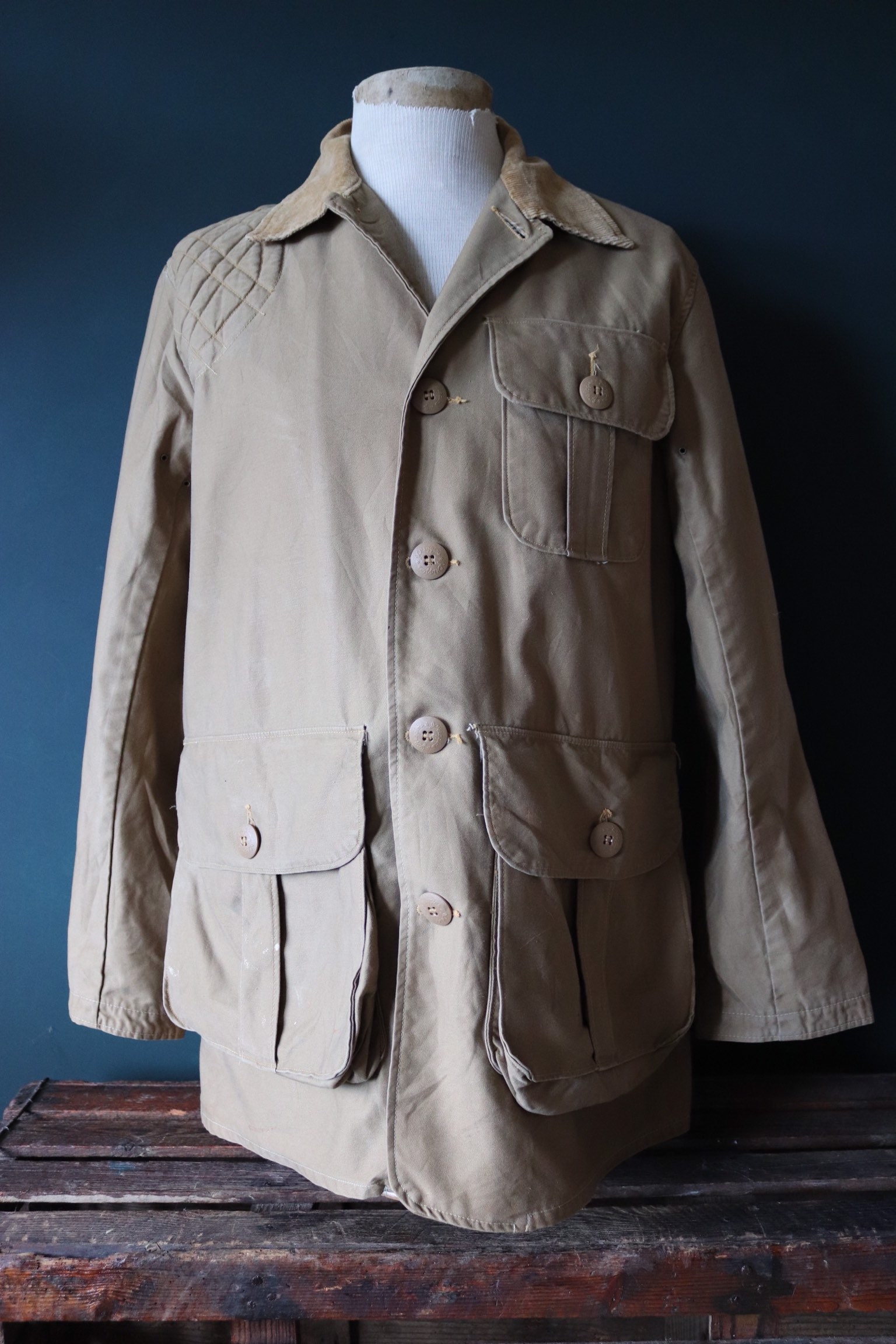 Vintage 1950s 50s JC Higgins hunting shooting jacket Talon zipper 48