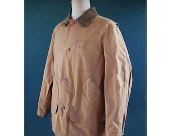 Vintage 1990s LL Bean utility jacket - canvas workwear coat - 51" chest