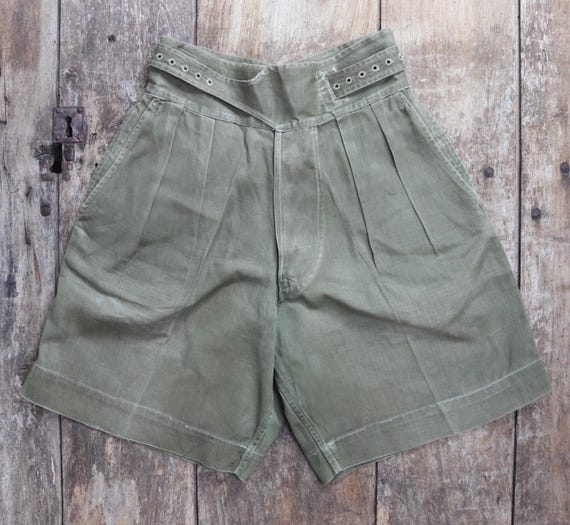 パンツ 1950 Pattern British Army Gurkha Shorts Vintage 1950s British Army Shorts - Jungle Green Gurkha Pants