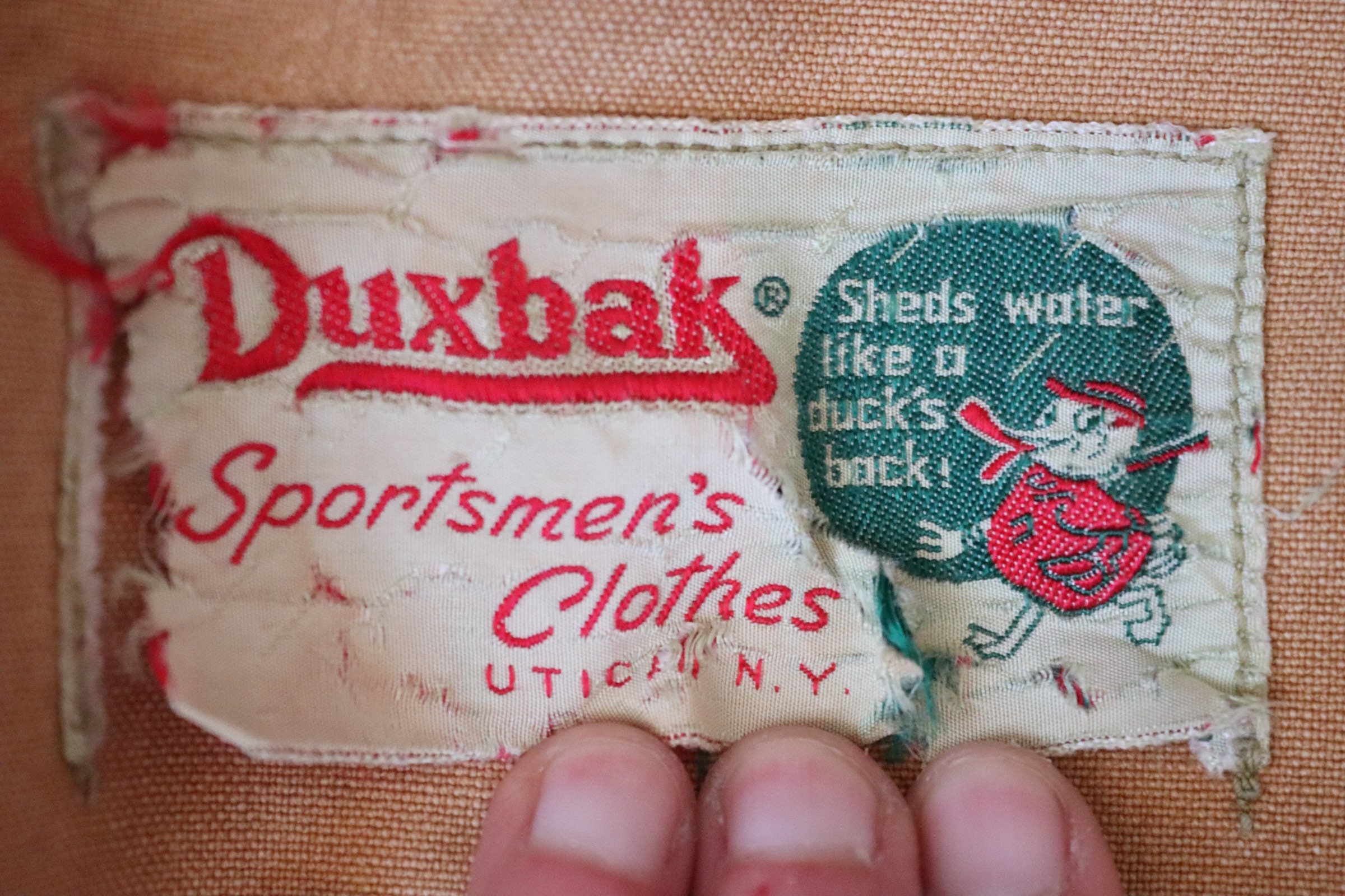 Vintage 1940s 1950s Hunting Jacket Duxbak Utica Duck Cotton
