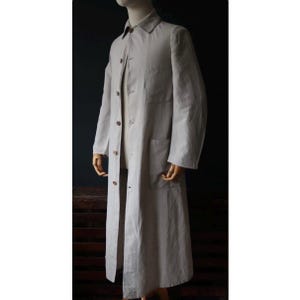 Antique 1920s 30s French workwear jacket - vintage linen duster chore coat - overalls - 36” chest