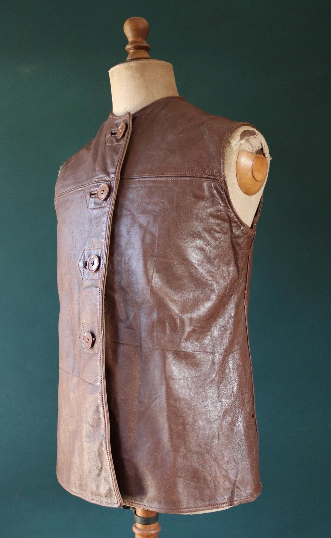 British Leather Vest Leather Ki Jerkin Ww2 British Jerkin Vest