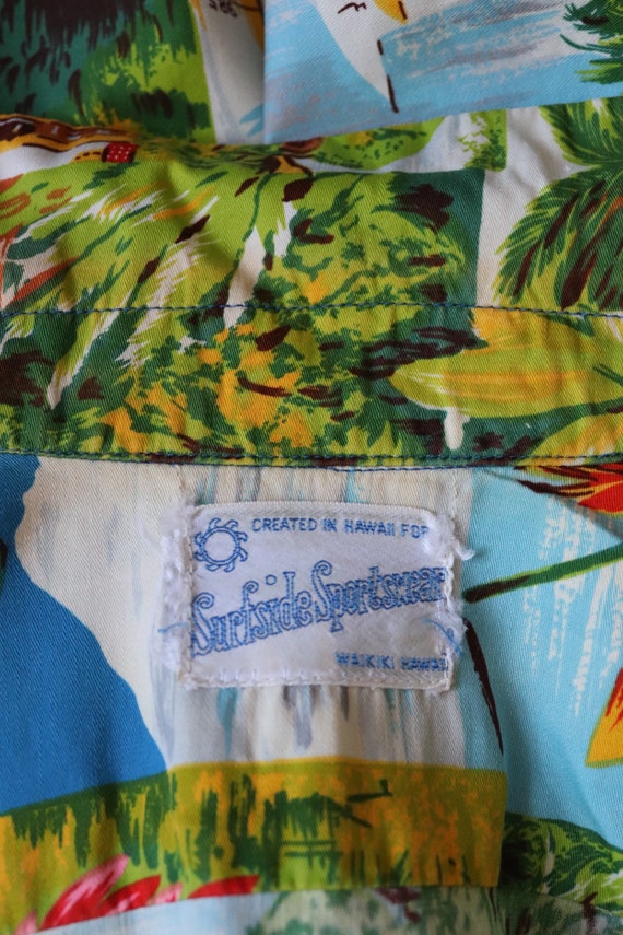 Vintage 1960s 60s  1970s 70s Surfside rayon Hawai… - image 3