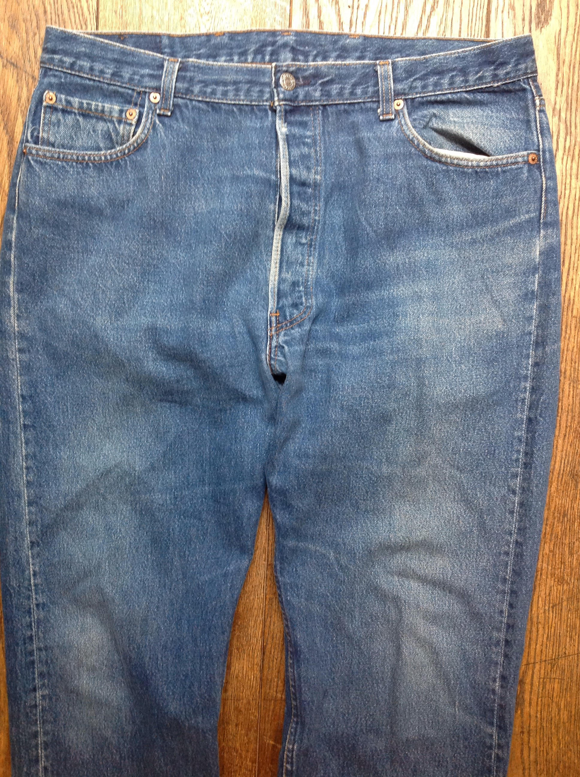 Vintage Levi Strauss Levis blue 501 XX denim jeans button fly red tab ...