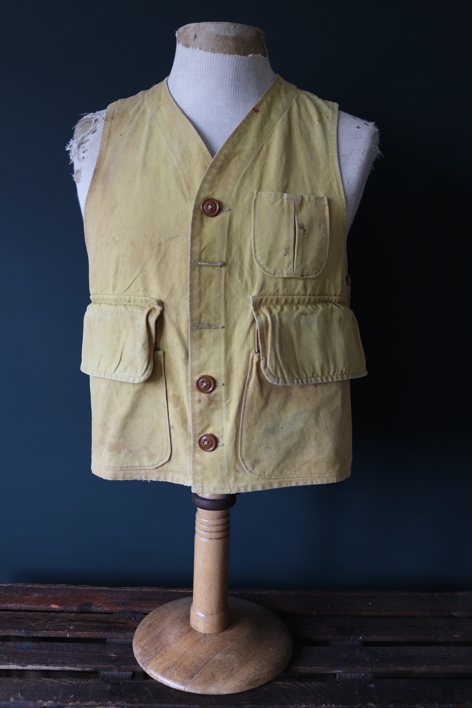 Vintage 1960s 60s Marshall Clothing Mfg cotton canvas duck hunting vest