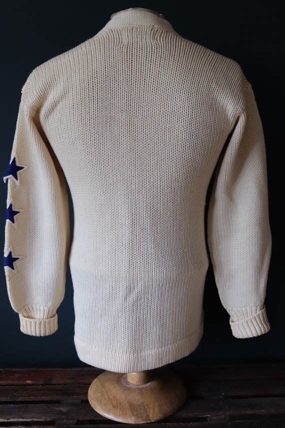 Vintage 1950s 50s American USA cream wool knitted… - image 10