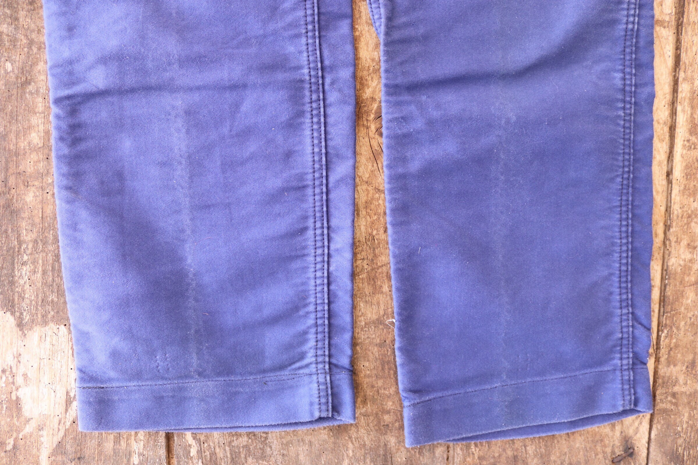 Vintage french blue bleu de travail moleskin work chore trousers pants