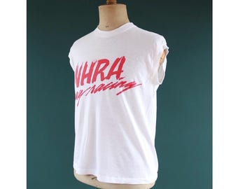 Vintage 1990s NHRA t shirt - capped sleeve - drag racing - 41” chest