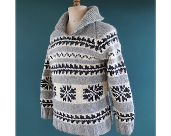 ヴィンテージ 70年代 カウチンニット セーター トナカイ柄 カナダ製