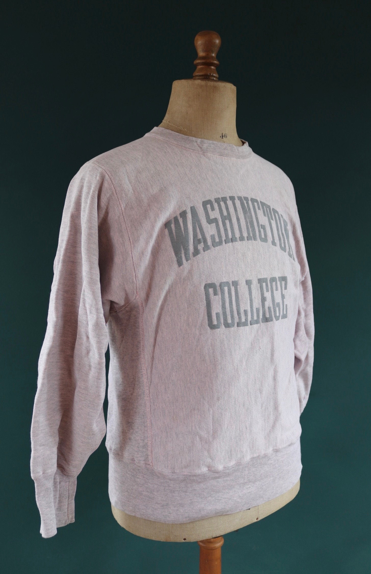 Vintage 1980s 80s Champion pink grey marl Washington College Vintage 1980s 80s Champion pink grey marl Washington College