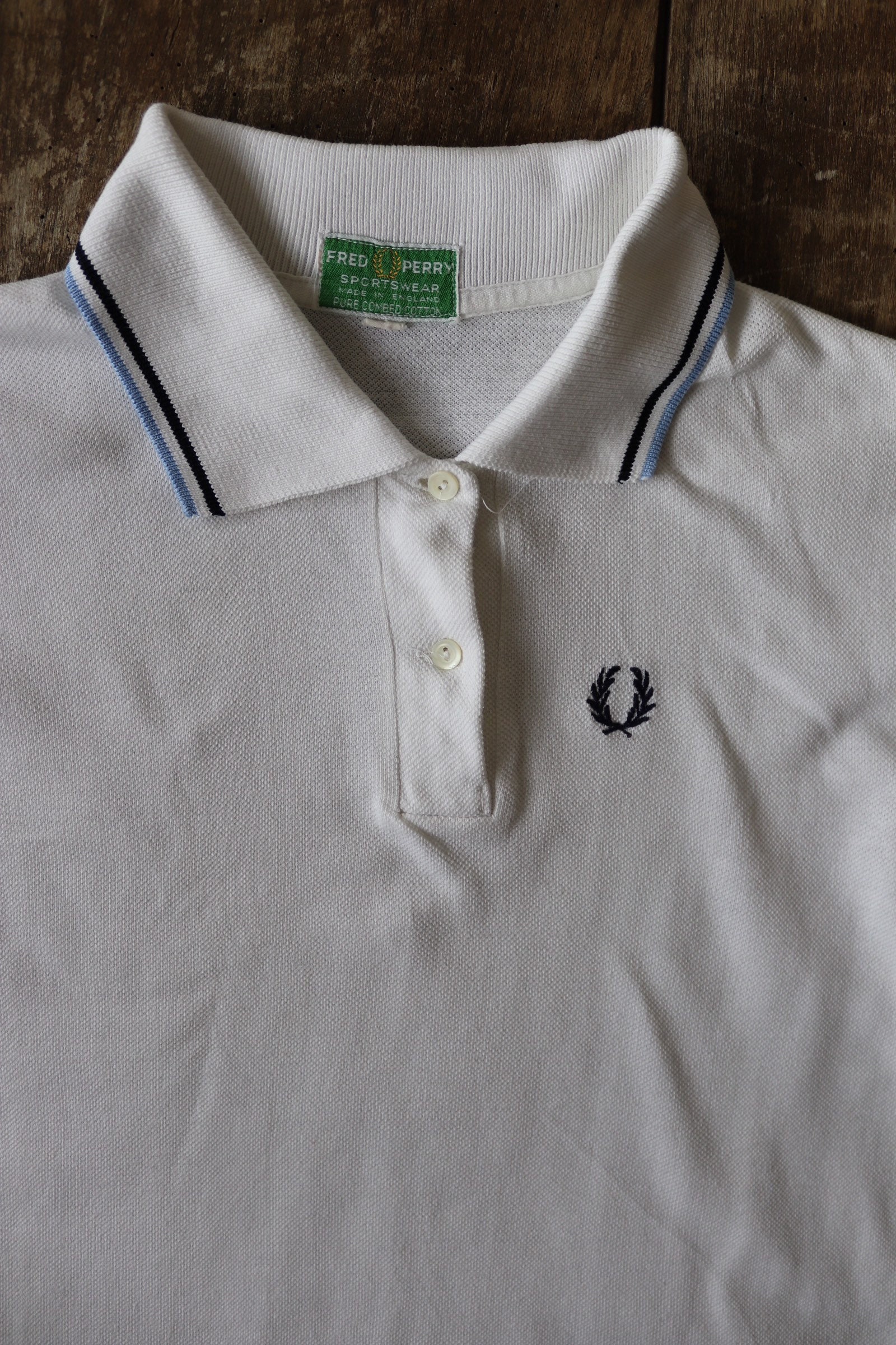 Vintage 1960s 60s Fred Perry green label polo t shirt white small 36 chest mod original skinhead scooter unisex M53 Quadrophenia