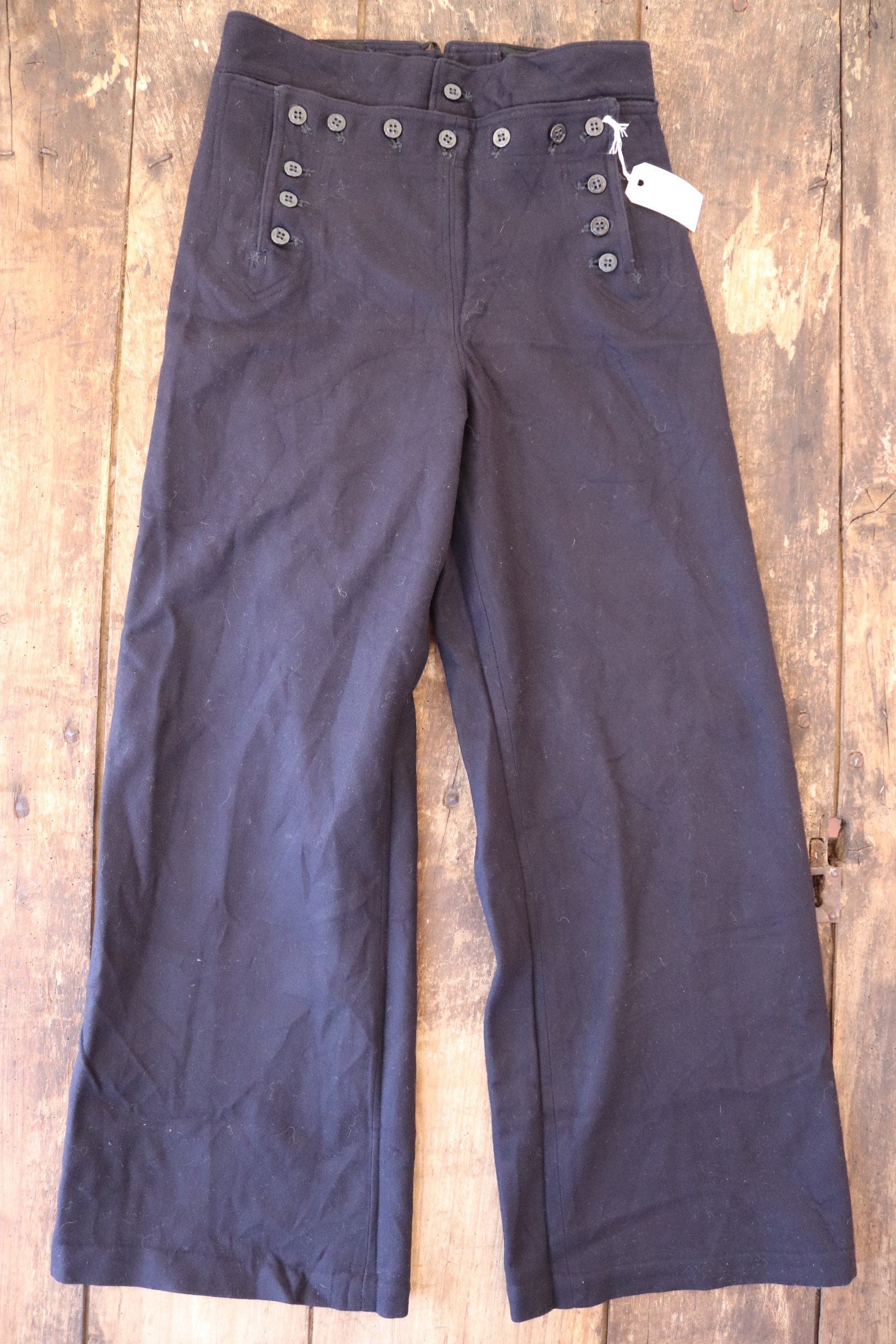 Vintage 1960s 60s midnight navy blue wool USN US navy bell bottoms
