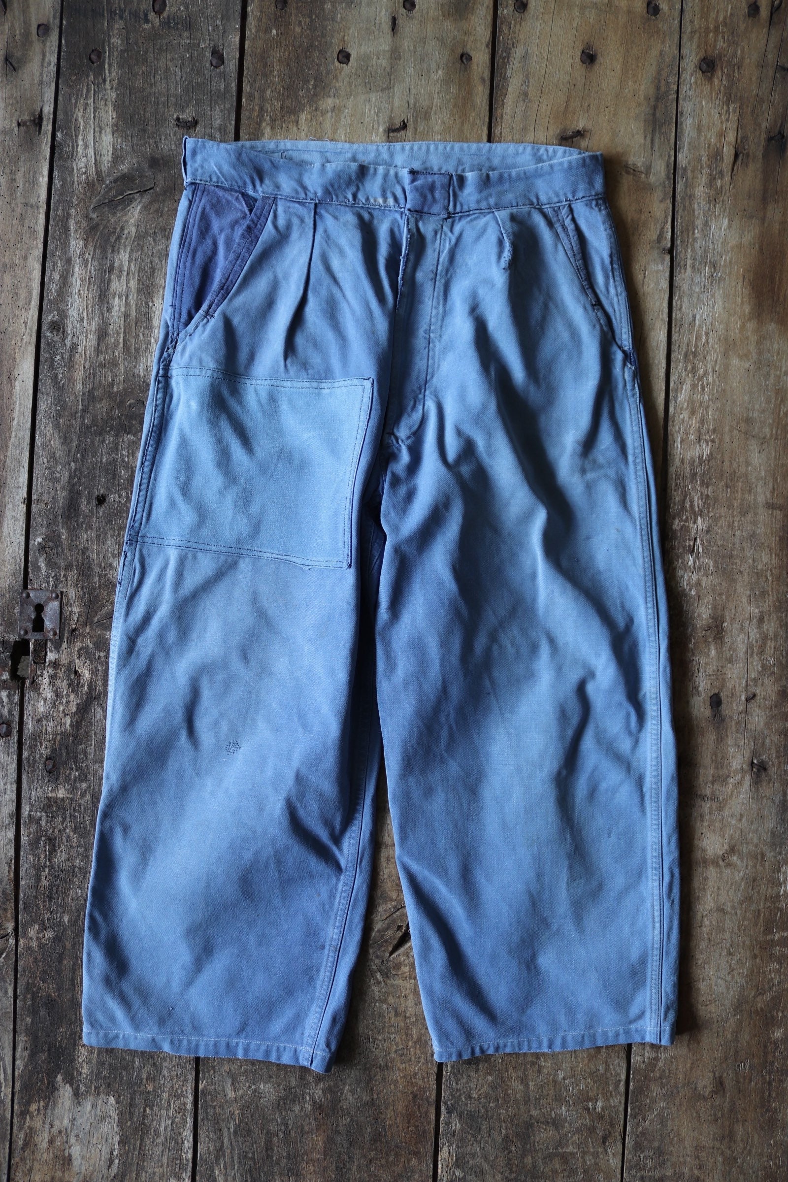 Vintage 1960s 60s French blue work trousers pants workwear chore ...