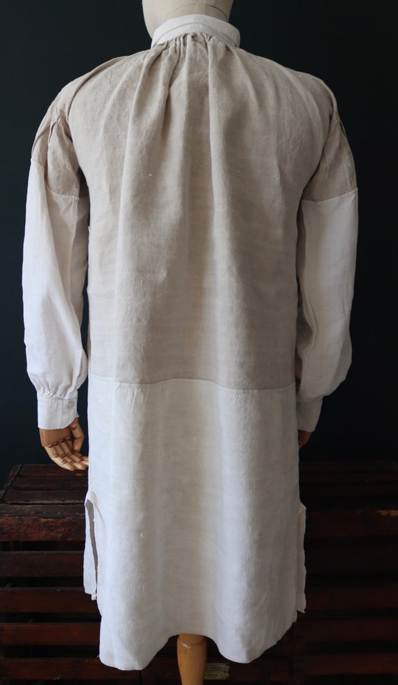 Vintage Antique 1900s 1910s 1920s French White Linen Cotton Dress 